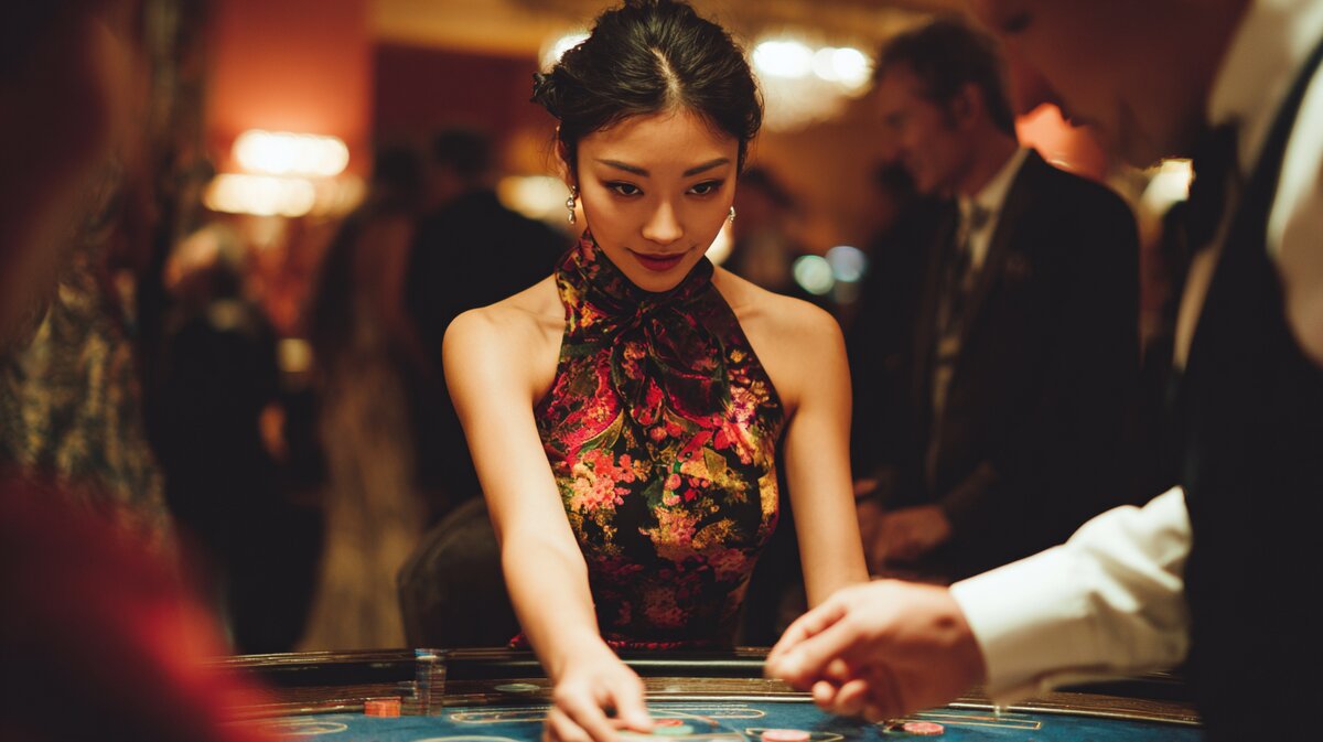 Cô gái xinh đẹp chơi Roulette