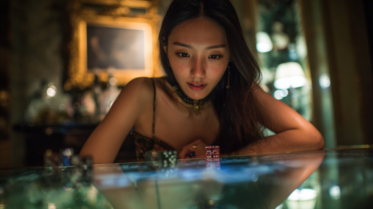 Cô gái xinh đẹp chơi Blackjack